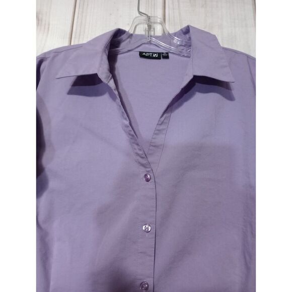 Apt 9 Shirt Ladies Extra Large Lavender Capped‎ Sleeve Button Front - Picture 3 of 7